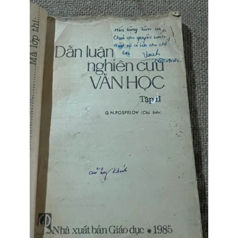 DẪN LUẬN NGHIÊN CỨU VĂN HỌC- G N.POSPELOV (Chủ biên) 573528