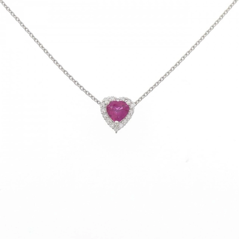 Dây chuyền ruby hình trái tim PT900/PT850 0.444CT - Hàng hiệu Authentic 860004