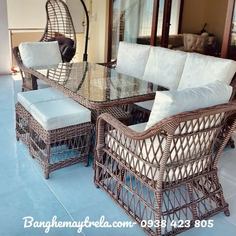 Bộ bàn ghế nhựa giả mây 758733