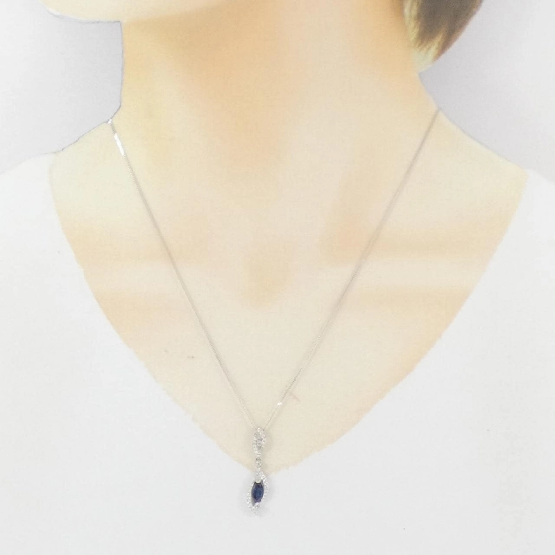 Dây chuyền Sapphire 18KWG/K18WG 0.724CT - Hàng hiệu Chính hãng 847375