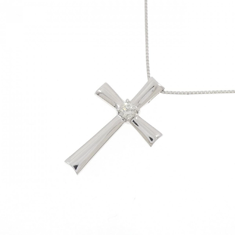 K18WG Dây chuyền kim cương chéo 0.10CT - Hàng hiệu Chính hãng 859889