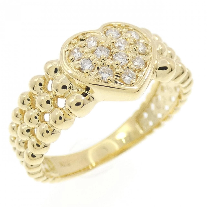 Nhẫn kim cương pavé hình trái tim K18YG 0.15CT 668575