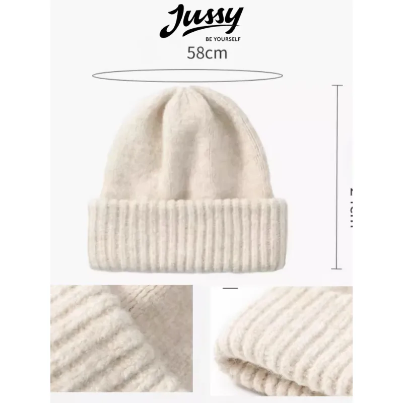 Mũ beanie len trắng dày dặn 763084