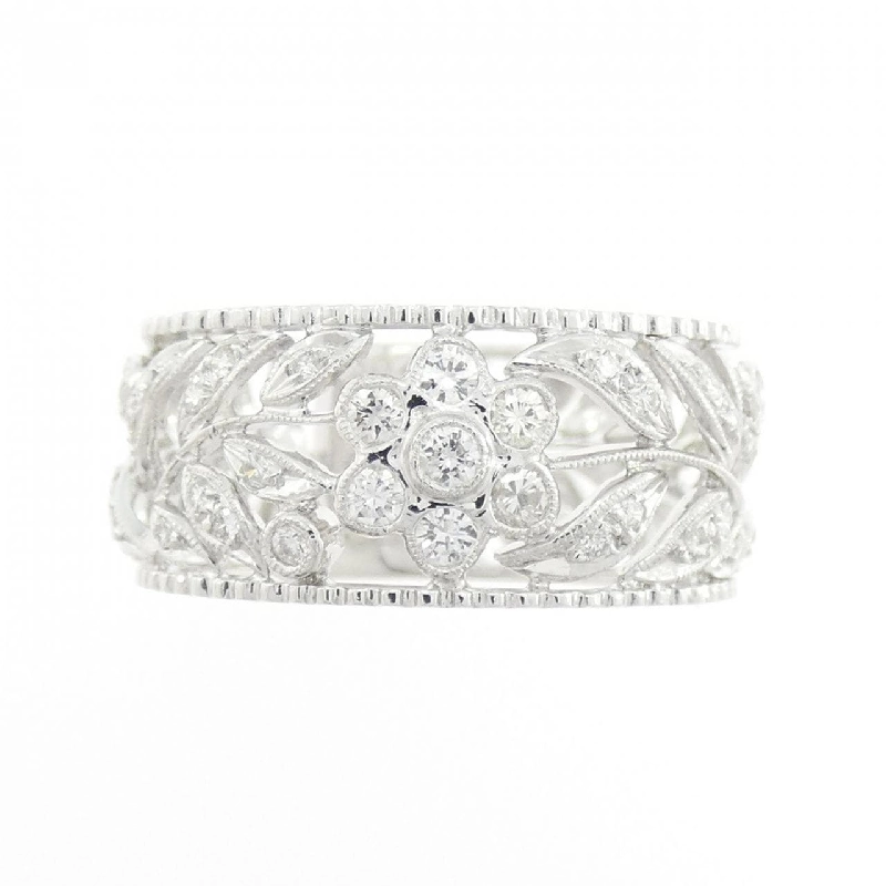 Nhẫn kim cương hoa K18WG 0.44CT 669503