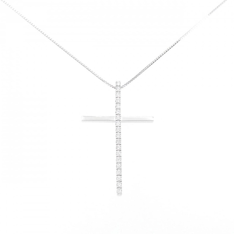 K18WG Dây chuyền kim cương chéo 0.28CT - Hàng hiệu Chính hãng 863273