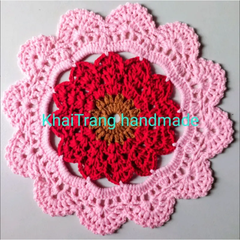 Lót bình hoa len đường kính 26cm-27cm. Khai Trang handmade. Mới 100% 751223