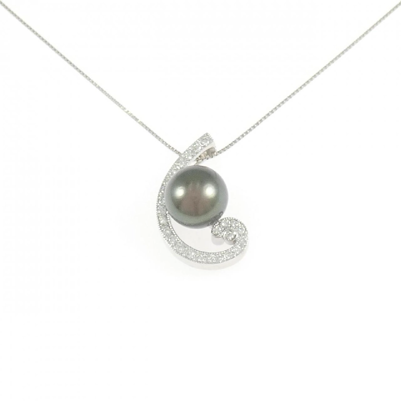 K18WG Ngọc trai đen dây chuyền 11mm - Hàng hiệu Chính hãng 856783