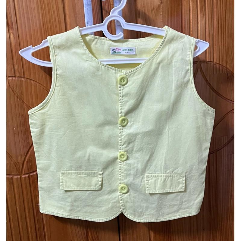 Set vest giả váy kaki vàng chanh cho bé gái size 13 521483