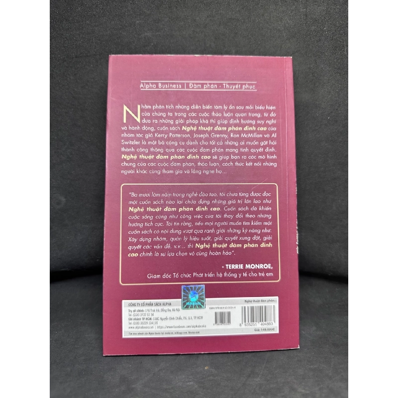 Nghệ Thuật Đàm Phán Đỉnh Cao, Kerry Patterson, 2018, Mới 80% (Ố Nhẹ) SBM270325 918499