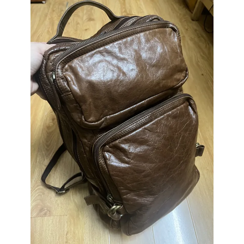 Balo nam 27x42x14 da thật 2hand 1013069