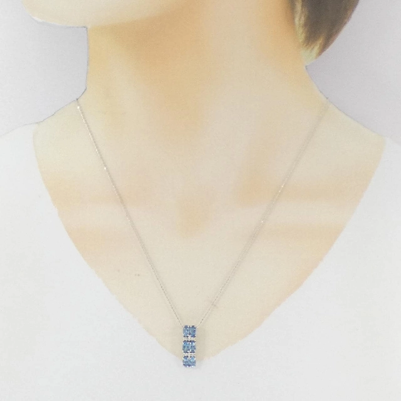 K18WG Aquamarine Necklace 1.43CT - Hàng hiệu Authentic 857450