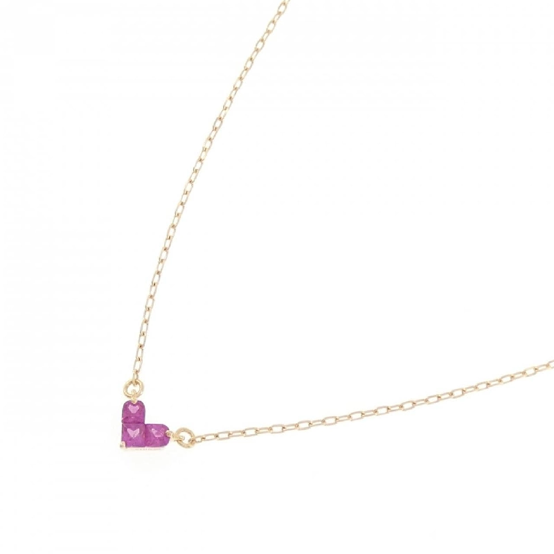 K18YG Dây chuyền trái tim ruby 0.26CT - Hàng hiệu Chính hãng 861705