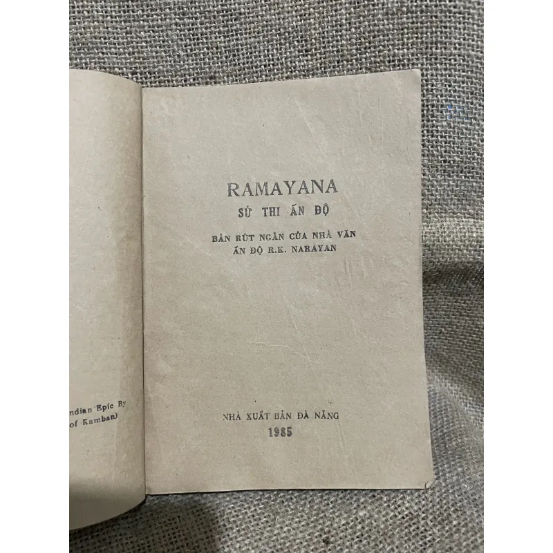 RAMAYANA SỬ THI ẤN ĐỘ- BẢN RÚT NGẮN CỦA NHÀ VĂN - ẤN ĐỘ R.K. NARAYAN 748192