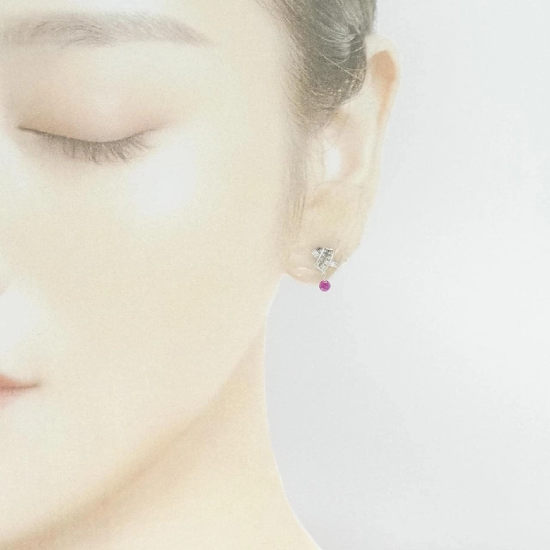 K18WG Bông tai Ruby - Hàng hiệu Chính hãng 867890