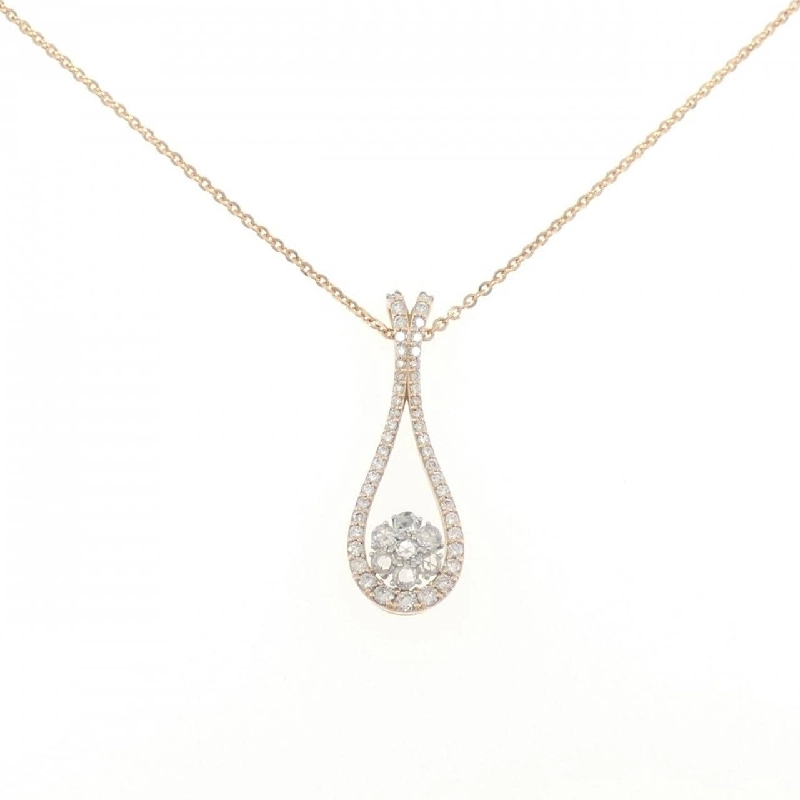 K18PG/PT900 Dây chuyền kim cương hoa 0.93CT - Hàng hiệu Authentic 846325