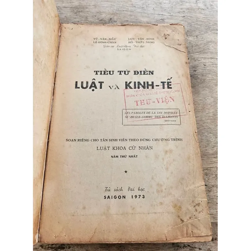 Tiểu Tự điển Luật và Kinh tế m_Đào tạo Cử nhân Luật_ Vũ Văn Mẫu(Sách xưa, hiếm gặp) 698665