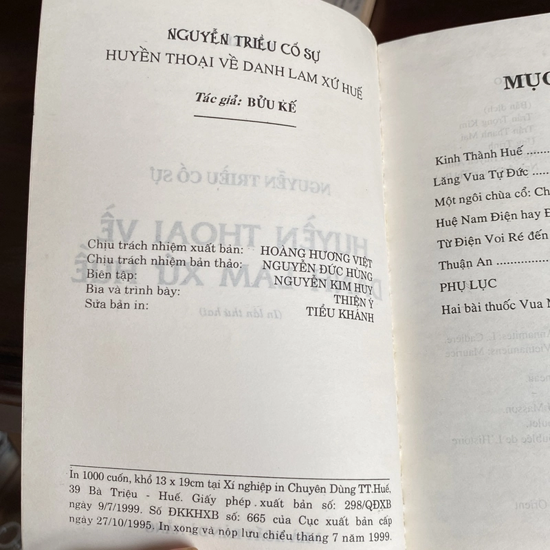 NGUYỄN TRIỀU CỐ SỰ - HUYỀN THOẠI VỀ DANH LAM XỨ HUẾ (XB 1999) 502420