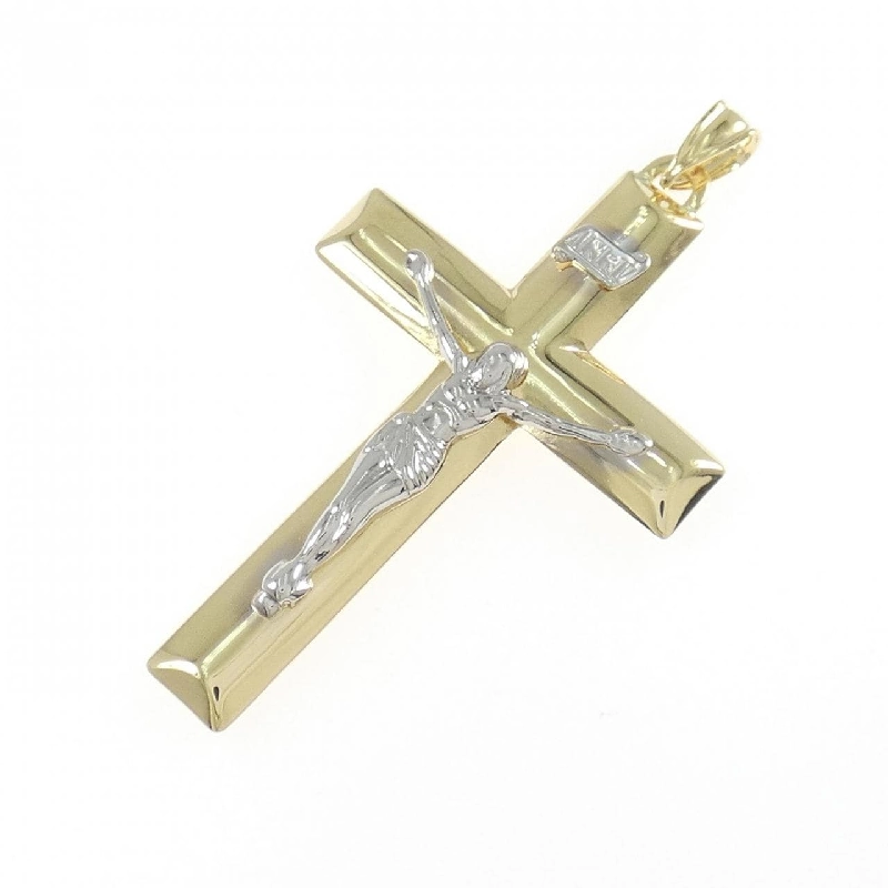 K18YG/K18WG Mặt dây chuyền hình chữ thập - Hàng hiệu Authentic 864394