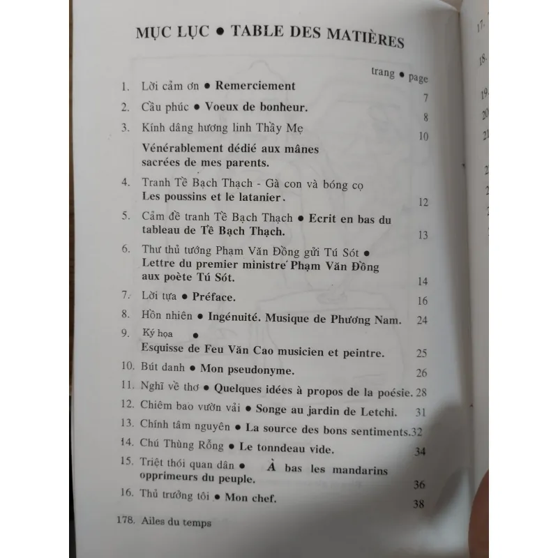 tập thơ song ngữ Việt - Pháp có tiêu đề "Cánh thời gian" (tựa tiếng Pháp: AILES DU TEMPS) 958380