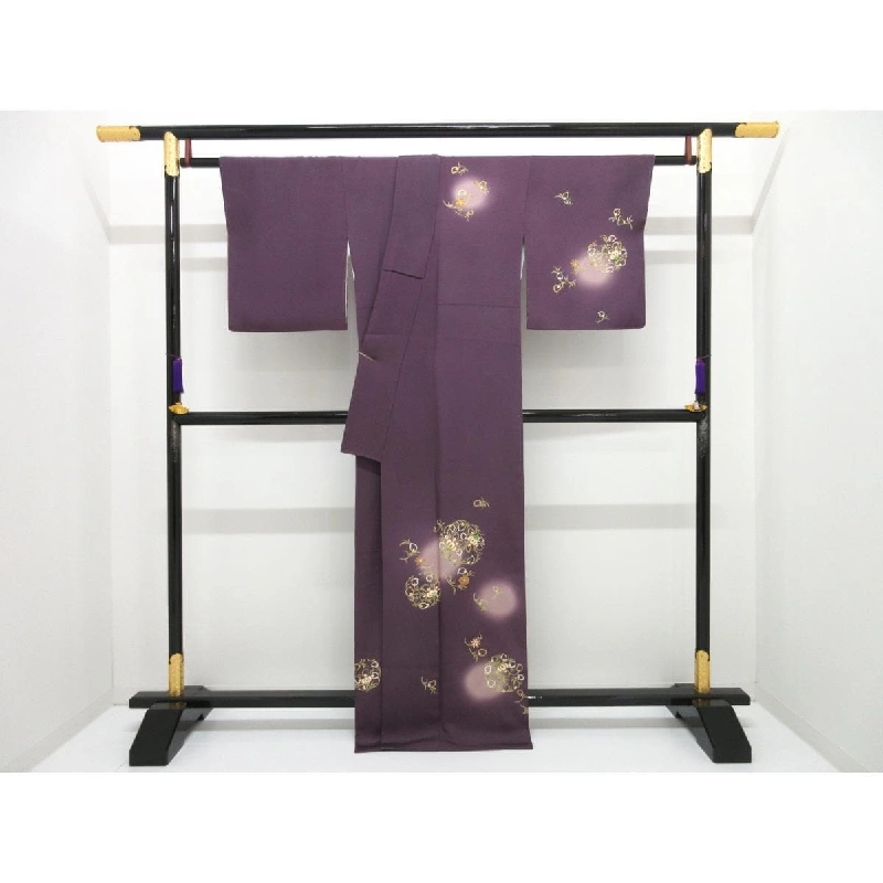 Áo kimono thăm viếng, trang trí vàng Yuzen, thêu bo màu 883401