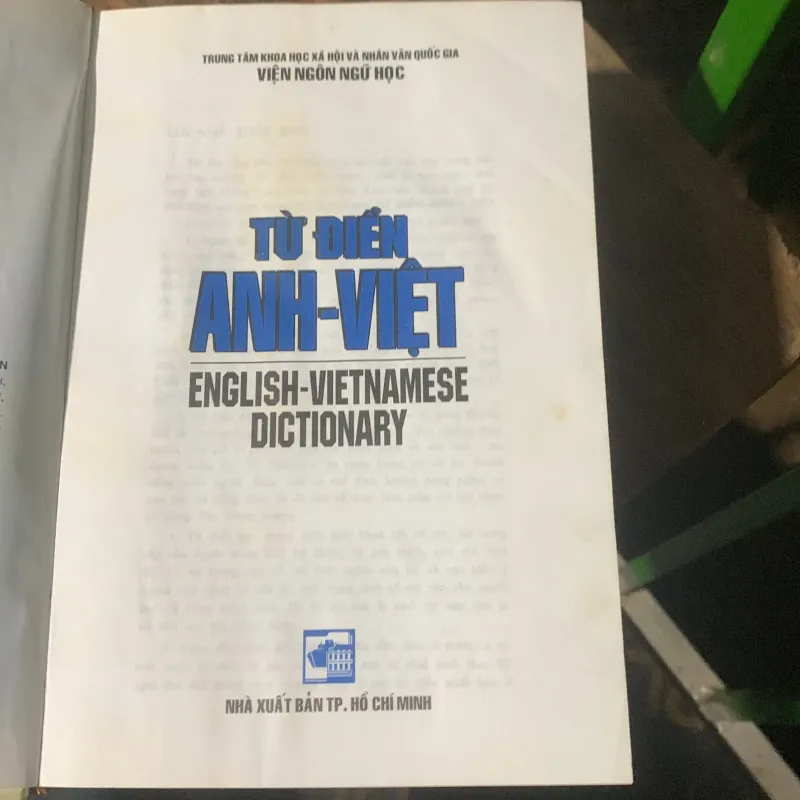 Từ điển Anh Việt, English-Vietnamese Dictionary, Viện Ngôn ngữ học  778511
