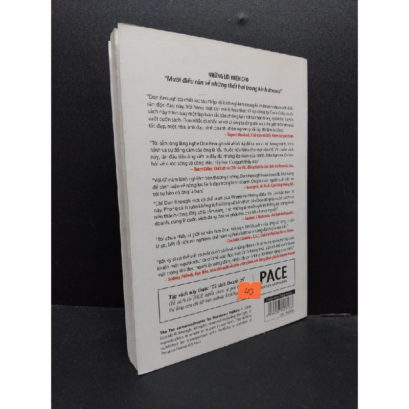 10 Điều răn về những thất bại trong kinh doanh mới 80% ố nhẹ 2009 HCM2207 Donald R. Keough MARKETING KINH DOANH 190464