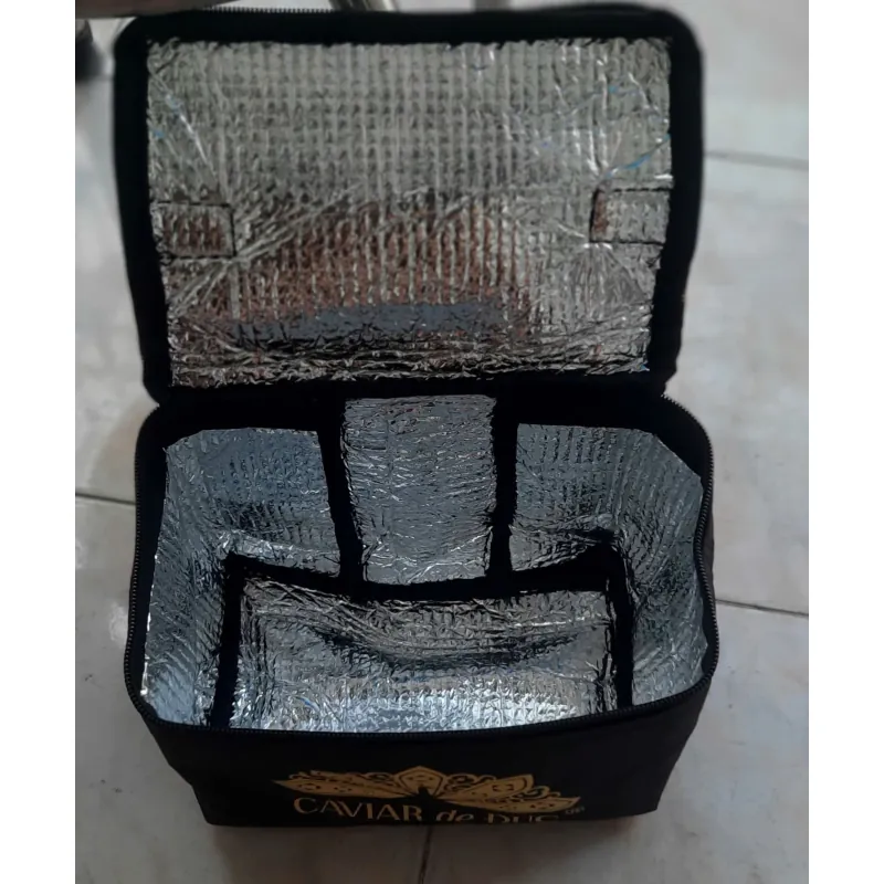 Túi đựng hộp cơm giữ nhiệt lót bạc vải Canvas không thấm nước, đựng bình nước giữ nhiệt 1013473