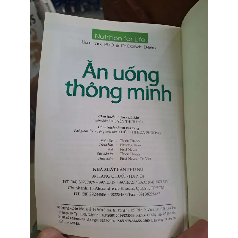 Ăn uống thông minh - Lisa Hark - Ph. D. - Dr. Darwin Deen SỨC KHỎE - THỂ THAO HCM1008 577222