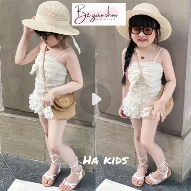 Combo bộ labubu size (16 đến 20kg )và bộ áo dây cho bé gái(15 đến 17 kg) 564637