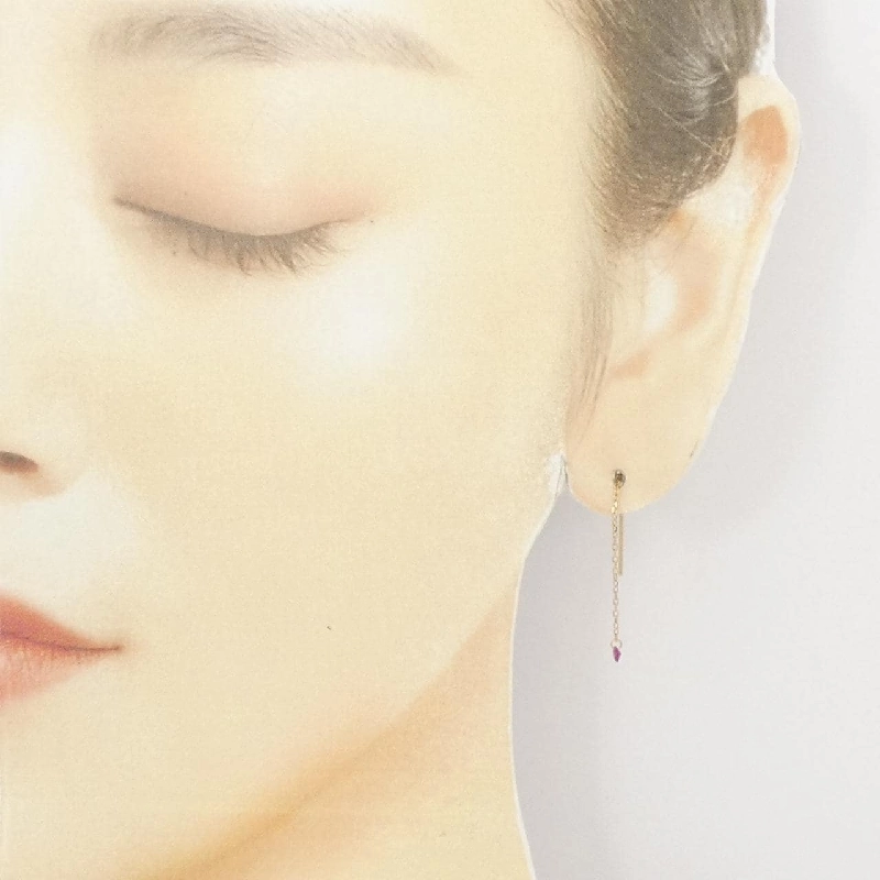 K18YG Bông tai Ruby - Hàng hiệu Chính hãng 869346