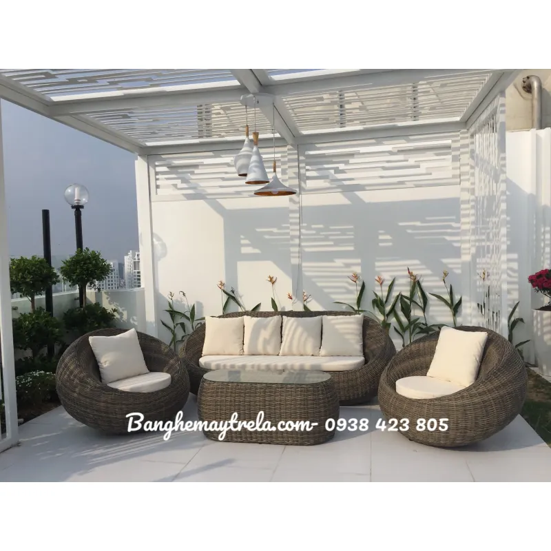 Sofa sò mây nhựa phòng khách 702758