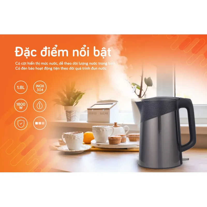 🔥 ẤM SIÊU TỐC UNIE UE-302 – ĐUN NHANH 5–7 PHÚT, AN TOÀN INOX 304 🔥 726285