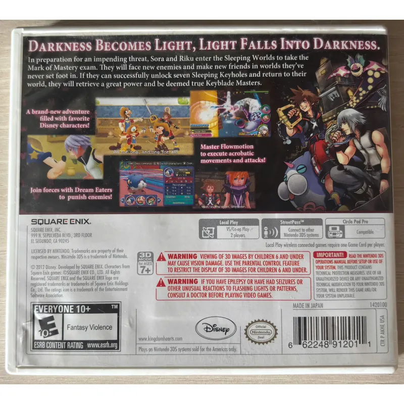[3DS] KINGDOM HEARTS 3D: DREAM DROP DISTANCE (Full Box + Manual) 1010788