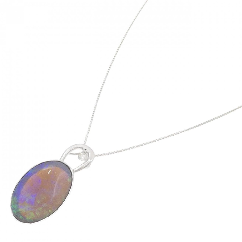K18WG Mặt dây chuyền opal đen 6.41CT - Hàng hiệu Authentic 858724