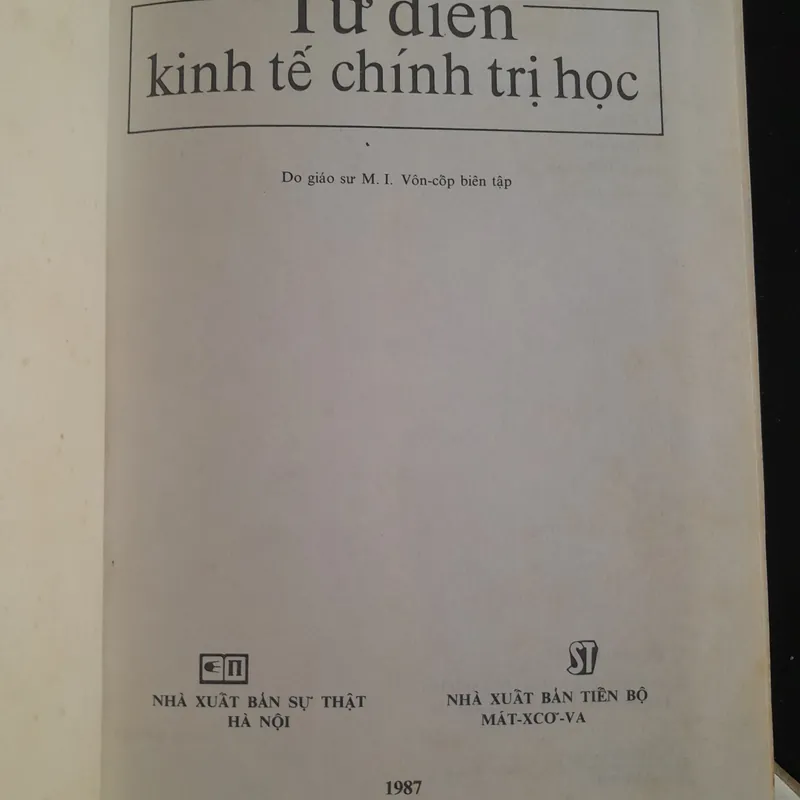 Từ điển kính tế chính trị học 566748