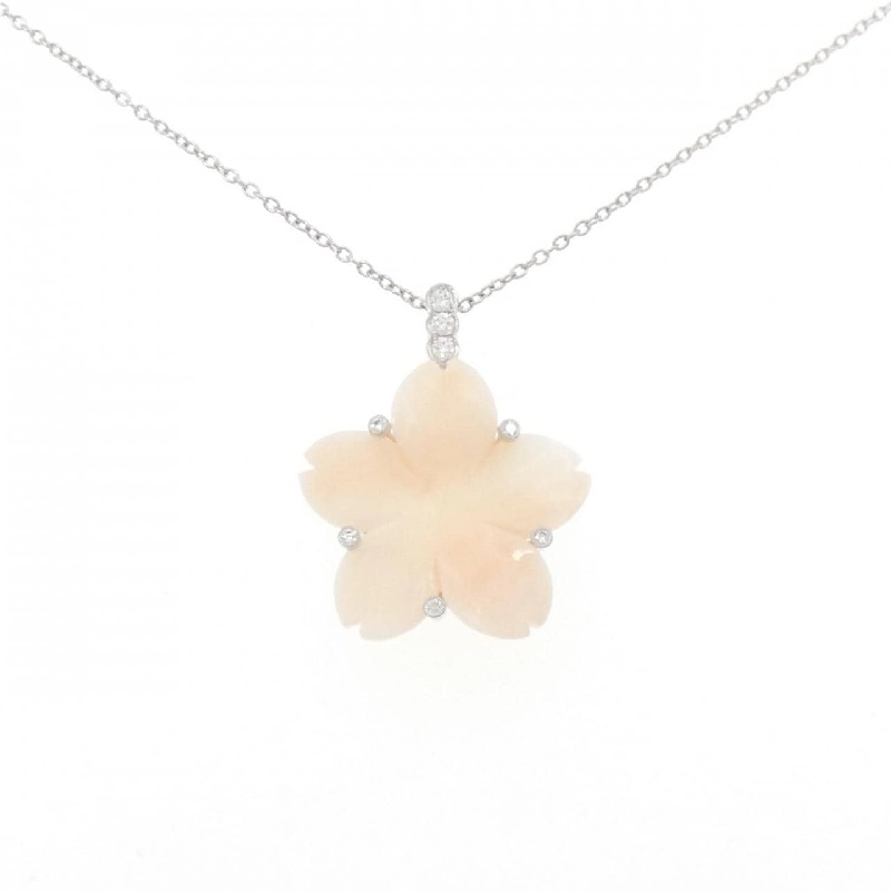 PT950/PT850 Hoa Anh Đào Đá San Hô Dây Chuyền - Hàng hiệu Chính hãng 849035