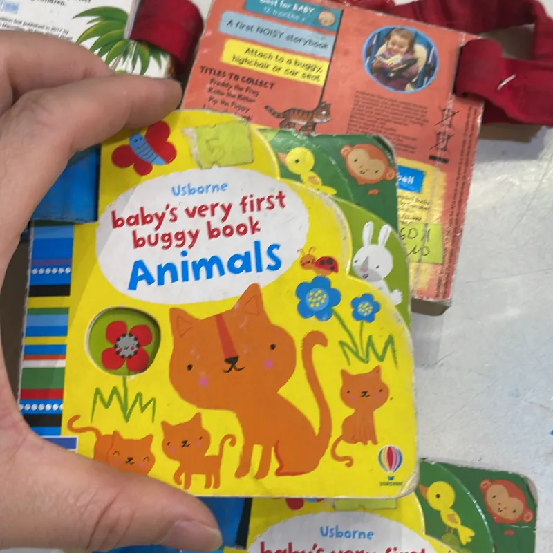 NGOẠI VĂN : sách trò chơi : usborne - baby’s very first buggy book Animals ; Dinosour  1027462