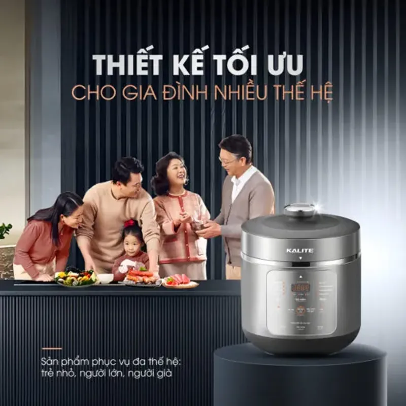 Nồi áp suất đa năng KALITE KPC5001, Dung tích vừa, tiện lợi, mới 100% 701521