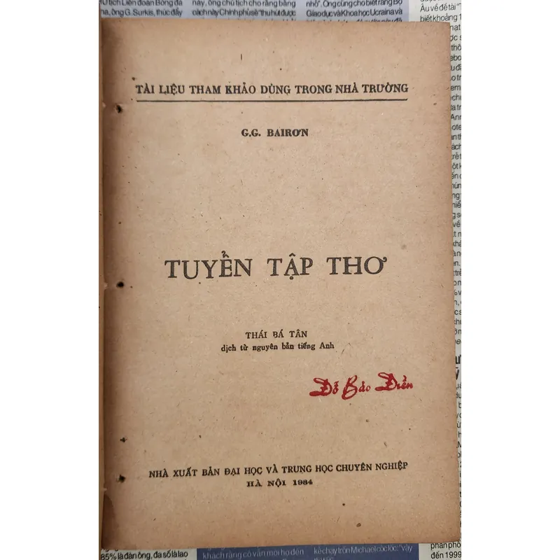 Tuyển tập thơ của Nam tước/nhà thơ người Anh George Gordon Byron 724822