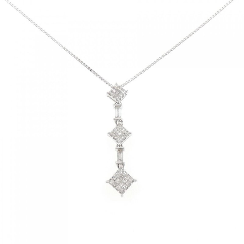 K18WG Pave Diamond Necklace 0.50CT - Hàng hiệu Chính hãng 860279