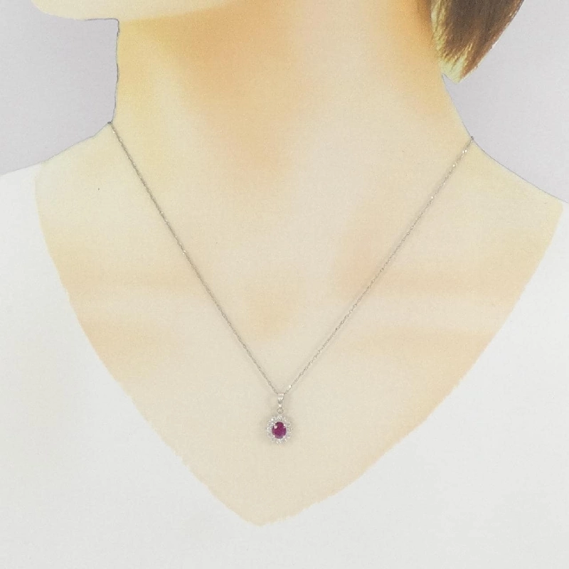Dây chuyền ruby PT900/PT850 0.50CT - Hàng hiệu Authentic 857220