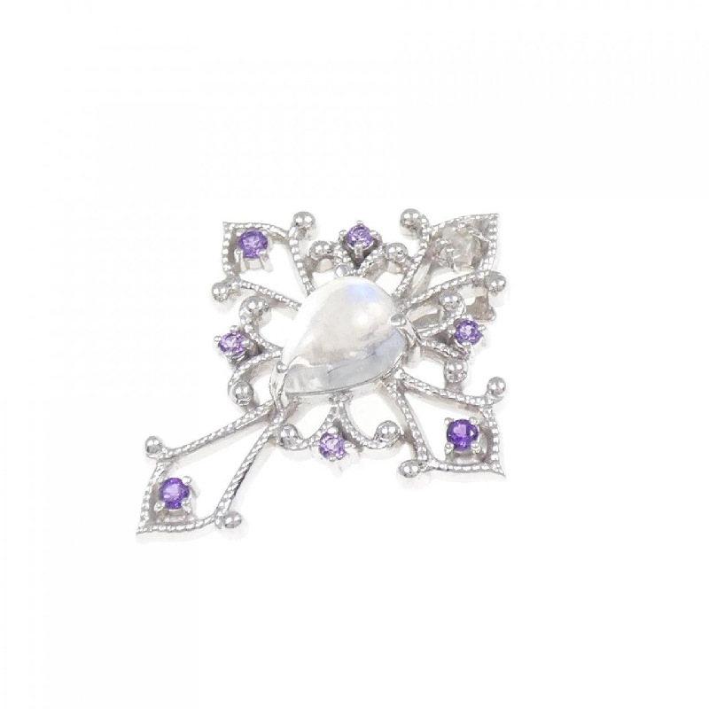 K18WG Mặt dây chuyền đá màu hình chữ thập - Hàng hiệu Chính hãng 864120