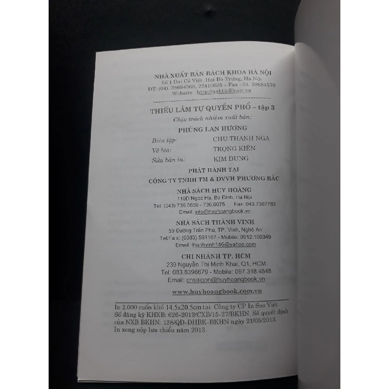 Thiếu Lâm Tự Quyền Phổ Tập 3 mới 90% bẩn nhẹ 2013 HCM0107 Thích Vĩnh Tín KỸ NĂNG 915983