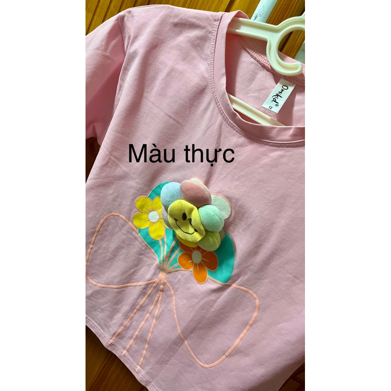 Set áo kèm quần giả váy cho bé gái màu hồng 521496
