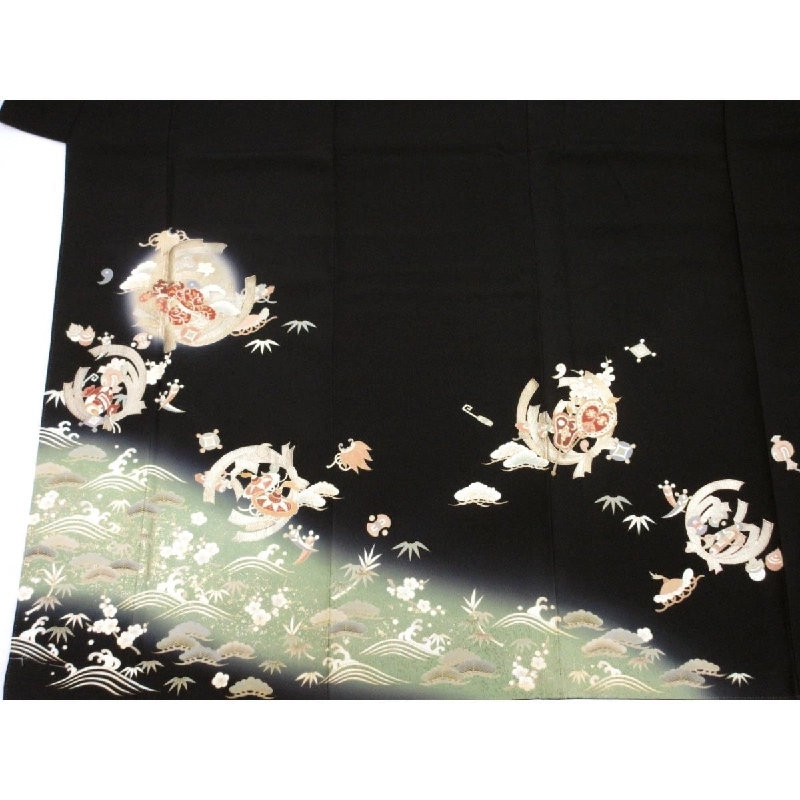 Đầm đen truyền thống với họa tiết vàng - Hàng hiệu Authentic 883196