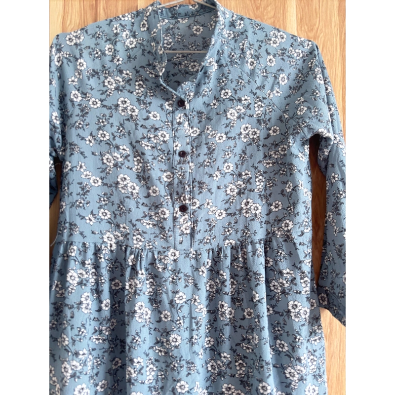 Váy  dạo phố, hoa xanh đen, size XL 462658