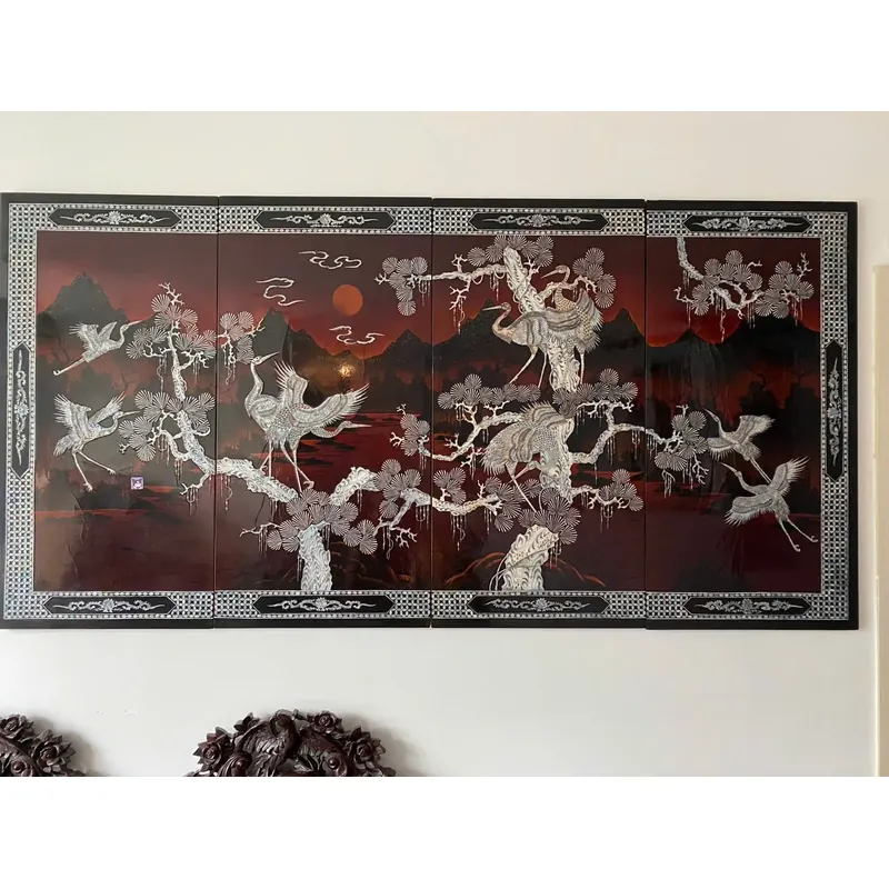 Bộ tranh sơn mài tùng hạc 553484
