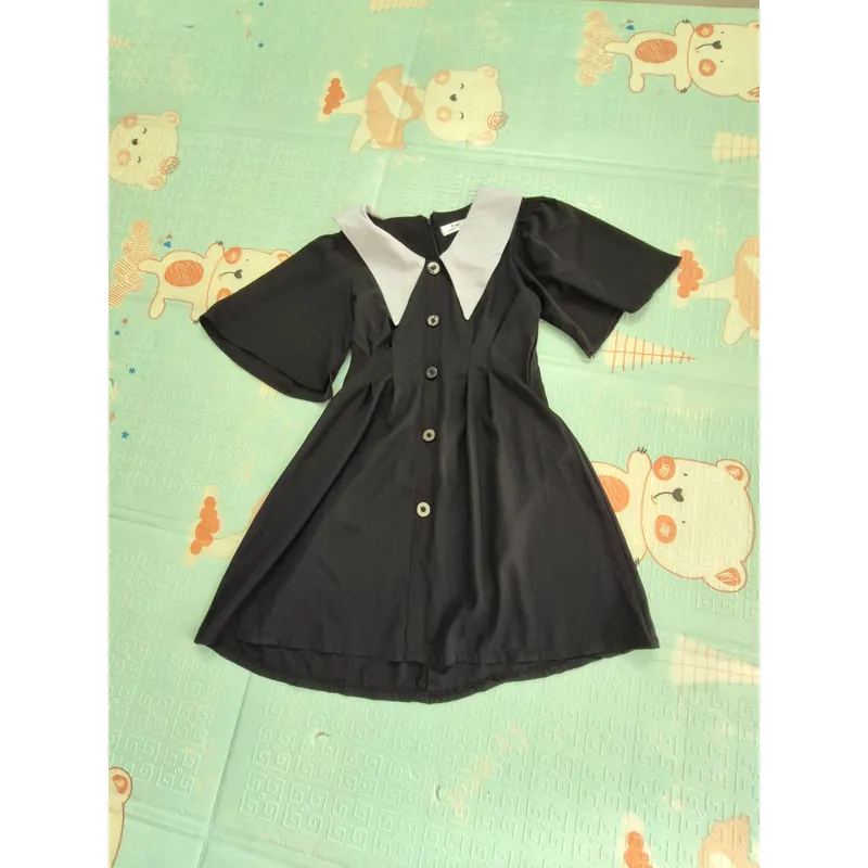 Váy xòe đen cổ trắng 699572