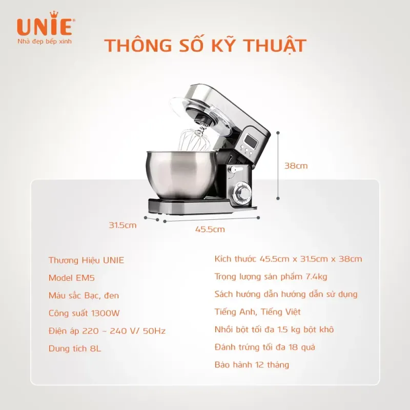 🍞 UNIE EM5 – Nhồi bột nhanh, tiết kiệm thời gian và sức lực 🕒❤️ 714217