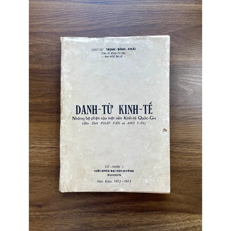 Danh Từ Kinh Tế - G.S Trịnh Đình Khải 1001265